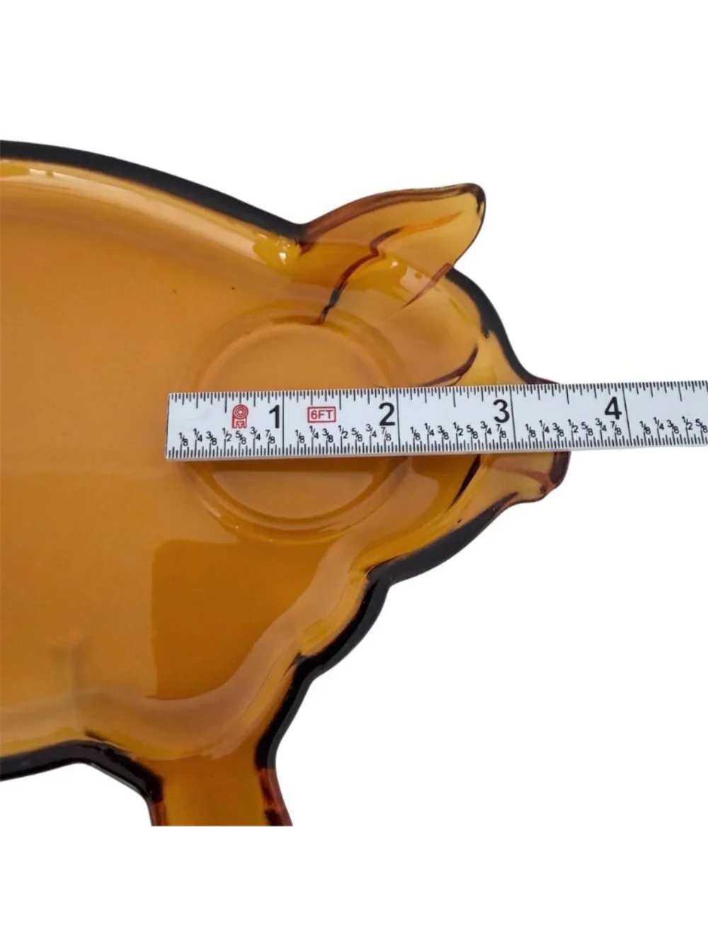 Vtg Tiara Indiana‎ Amber Glass Pig Shaped Serving Platter Plate Farmhouse Tray
